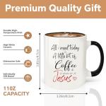 MQPPKJ Christian Gifts for Women Ceramic Coffee Mug, Religious Gifts, Inspirational Scripture Coffee&Tea Mug, Bible Verse: Jesus & Coffee, Microwave and Dishwasher-safe (White-RED Jesus)