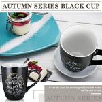 Jinei 4 Pcs Christian Coffee Mugs Set Black Stoneware Bible Coffee Mugs for Men Women Religious Inspirational Motivational Encouragement Gifts, 12 oz