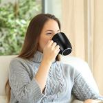 Jinei 4 Pcs Christian Coffee Mugs Set Black Stoneware Bible Coffee Mugs for Men Women Religious Inspirational Motivational Encouragement Gifts, 12 oz