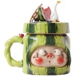 Catering utensils watermelon pig cute milk cup mug coffee funny creative underglaze