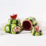 Catering utensils watermelon pig cute milk cup mug coffee funny creative underglaze