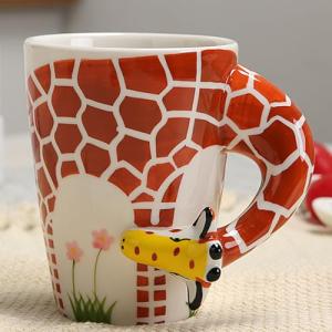 Arawat 3d Animal Mugs Giraffe Mug Gift Funny Ceramic Coffee Mug 400ml Cute Tea Cup Birthday Gifts for Boyfriend Boys Women Men Giraffe Porcelain Cups