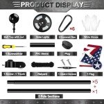 25 FT Heavy Duty Flag Pole Kit with Solar Light