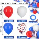 Red, White, and Blue Party Balloon Pack – 50 Pcs