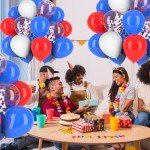 Red, White, and Blue Party Balloon Pack – 50 Pcs