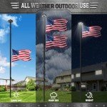 25 FT Heavy Duty Flag Pole Kit with Solar Light