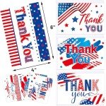 Patriotic Thank You Cards with Envelopes – 24 Pack