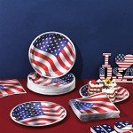 100 Pcs American Flag Party Plates & Napkins