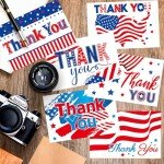 Patriotic Thank You Cards with Envelopes – 24 Pack
