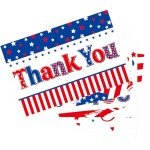 Patriotic Thank You Cards with Envelopes – 24 Pack