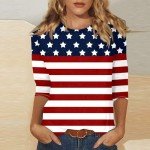 Patriotic Women's 4th of July Flag Top