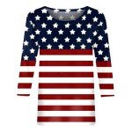Patriotic Women's 4th of July Flag Top
