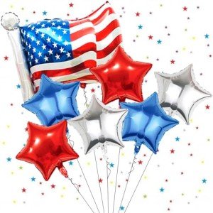 Red, White, and Blue 4th of July Balloons