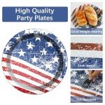 100 Patriotic Party Plates and Napkins Set