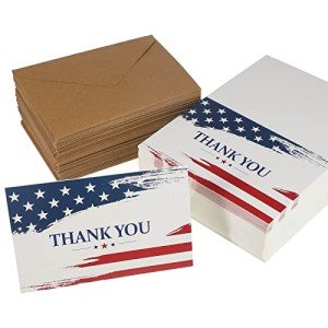 200 Patriotic Thank You Cards with Envelopes