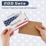 200 Patriotic Thank You Cards with Envelopes