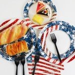 100 Patriotic Party Plates and Napkins Set