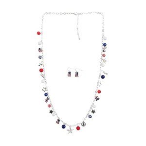 Patriotic American Flag Jewelry Set for Women