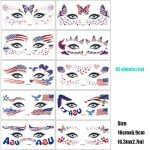 4th of July Patriotic Face Tattoo Stickers