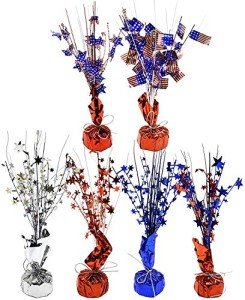 6 Patriotic Balloon Weight Centerpieces - 12