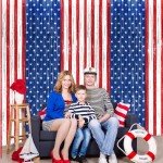 Red, White, and Blue Tinsel Fringe Curtains Set