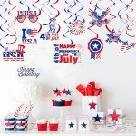 30 Pcs Red, White, and Blue Hanging Decorations
