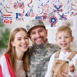 30 Pcs Red, White, and Blue Hanging Decorations