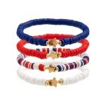 Patriotic 4th of July Beaded Bracelet Set