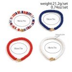Patriotic 4th of July Beaded Bracelet Set