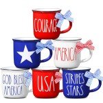 Set of 6 Mini Patriotic Coffee Mugs