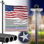 Heavy Duty 25 FT Flag Pole with Solar Light