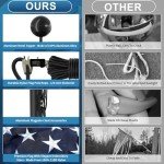 Heavy Duty 25 FT Flag Pole with Solar Light