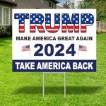 Trump 2024 Double-Sided Yard Sign – Patriotic Vibes