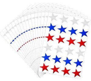 480Pcs Patriotic Foil Star Stickers for Celebrations
