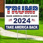 Trump 2024 Double-Sided Yard Sign – Patriotic Vibes