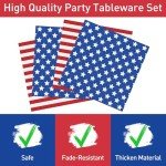 96-Pc 4th of July Patriotic Party Tableware Set