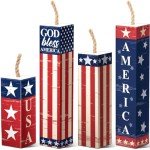 4th of July Rustic Patriotic Tray Decor Set