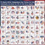 Glitter 4th of July Temporary Tattoos for Kids
