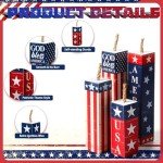 4th of July Rustic Patriotic Tray Decor Set