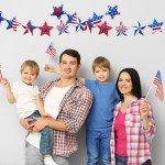 Patriotic 3D Star Felt Banner for Celebrations
