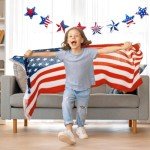 Patriotic 3D Star Felt Banner for Celebrations