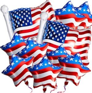 16 Patriotic Independence Day Foil Balloons