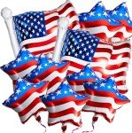 16 Patriotic Independence Day Foil Balloons