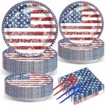 American Flag Party Tableware Set for 50 Guests