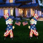 2-Pack LED Uncle Sam Independence Day Yard Signs