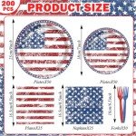 American Flag Party Tableware Set for 50 Guests