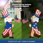 2-Pack LED Uncle Sam Independence Day Yard Signs
