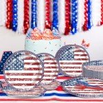 American Flag Party Tableware Set for 50 Guests