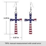 Patriotic Red White Blue US Flag Earrings