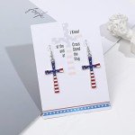 Patriotic Red White Blue US Flag Earrings